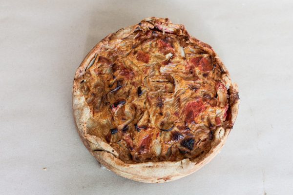 Tarta de Cebolla, Tomate y queso